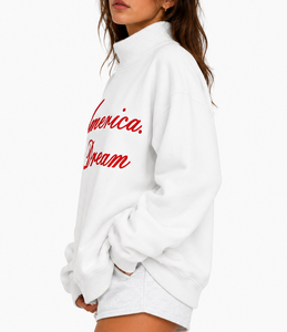 Sudadera Universitaria Griega Personalizada Unisex Oversize con Cuello Alto de Algodón Polar para Invierno con Parche de Chenilla al por Mayor - Product Image 5