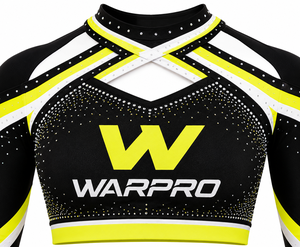 Ensemble de cheerleading pour femmes WARPRO : Haut court à manches longues sublimé et jupe, col croisé, anti-humidité, ajusté, pour adulte - Product Image 4
