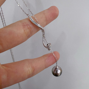 9-10ทะเลตาฮิติ S925เงินเมตรบ้านสไตล์เดียวกันสร้อยคอเกลียวออกแบบ Y ส่วนบุคคลสร้อยคอจี้แฟชั่น - Product Image 3