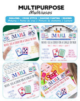 4 pièces Marqueurs de ligne de Mahjong modernes de style américain, Accessoires de Mahjong, Cadeaux, Superpositions pour la lecture guidée destinées aux personnes atteintes de TDAH et de dyslexie