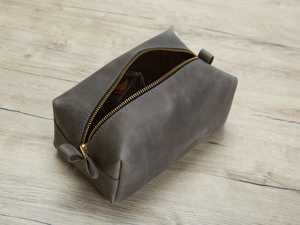 Bolsa de Aseo de Cuero Genuino de Primera Calidad, Estilo Vintage, Impermeable, para Hombre, para Viajes, para Cosméticos y Artículos de Afeitado, LYG-0201 - Product Image 6
