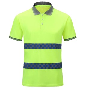 Factory Wholesale Short Sleeve Reflective Safety Cotton Polo Shirt High Visibility <b>Security</b> Work Wear T Shirt - Product Image 4