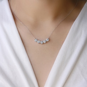 Nouveau Moissanite Passé Diamant <span class=keywords><strong>Testeur</strong></span> 925 Argent Sourire Courbe Pendentif Collier Bijoux De Marque pour Femmes Destiny Bijoux - Product Image 5