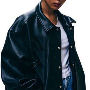 Vente en gros de vestes en cuir de haute qualité fabrication de vestes solides en cuir artificiel colorées personnalisées avec fermeture éclair pour hommes taille élastique - Product Image 6