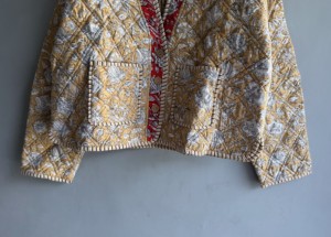 Veste matelassée florale pour femme, col en V, manches trois quarts en coton imprimé, style automne, fermeture boutonnée, cadeau pour elle - Product Image 5
