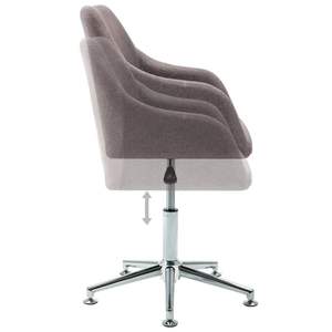 Chaise de bureau en polyester taupe, pivotante et réglable, avec base chromée, design contemporain pour usage professionnel - Product Image 6