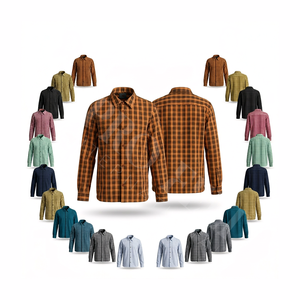 Camisa de Vestir a Cuadros de Manga Larga para Otoño y Primavera, Personalizada, Ajustada, de Algodón, con Estampado a Cuadros, Hecha a Medida para Oficina - Product Image 1