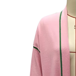   Cárdigan Largo Rosa para Mujer, Inspirado en la Hermandad Femenina, Diseño Abierto, Tejido de Punto, Manga Larga, Abrigo Informal Elegante para Damas - Product Image 3