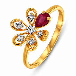 Anillo de Oro 10K 14K 18K y Plata 925 935 con Gema de Pera y Diseño Floral Inspirado en la Naturaleza para Mujer, Joyería Fina de Lujo - Product Image 2