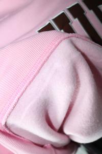 ESQUIRE PINK <b>Mock</b> <b>Neck</b> Sweatshirt 100% BROWN Applique Embroidery wide <b>neck</b> Sweatshirt Finer Threads - Product Image 6