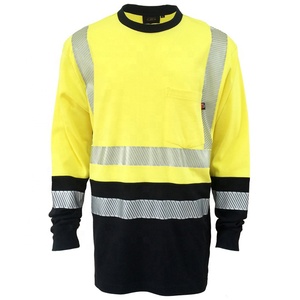 Camiseta Polo de Seguridad de Manga Larga Amarilla y Negra de Alta Visibilidad, Ropa de Trabajo Reflectante, Logotipo Personalizado, Uniforme Industrial - Product Image 1