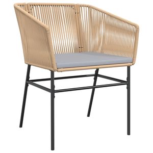 Sedia da Giardino in Rattan PE Marrone con Telaio in Acciaio Verniciato a Polvere, Misura Standard - Product Image 4