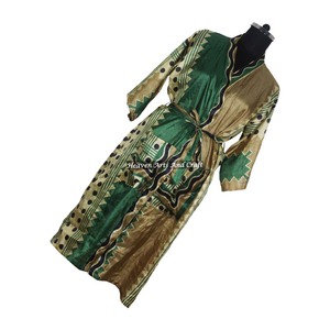 KL017 Beautiful Vintage Blended Poly Silk Sari Kimono Long <b>Robe</b> Double Pocket Nightgown <b>Women</b> Winter Quick <b>Dry</b> Drawstring - Product Image 6