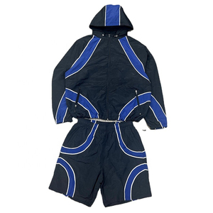 High Quality Custom Nylon Tracksuits Windbreaker Hoodie Jogger Two Piece <b>Set</b> Trendy Casual Activewear OEM Wholesale Supplier - Product Image 1