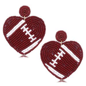 Boucles d'oreilles pendantes légères et confortables à perles, thème sport baseball, pour femmes et jeunes filles, triple motif, durables - Product Image 5