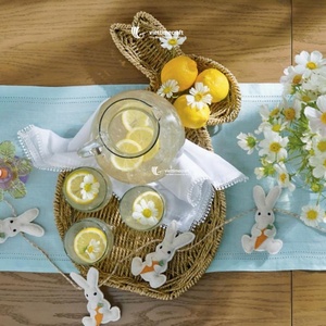 Decoraciones Ecológicas para Fiestas de Pascua, Cesta de Pascua Natural, Bandeja Rústica con Diseño de Conejo para Decoración de Mesa Navideña - Product Image 2