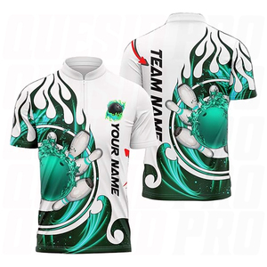 Polo de golf élégant personnalisé avec nom, imprimé en 3D, pour les joueurs de bowling – Cadeau unique pour les amateurs de bowling - Product Image 3