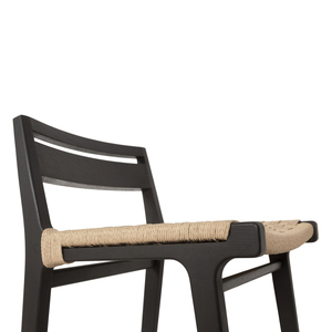 Modern Solid Wood Bar <b>Stool</b> with Woven Seat Steady & Durable Design for Home Bar Hotel <b>Dining</b> Use - Product Image 4