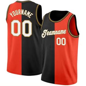 Camiseta de Baloncesto Personalizada Roja y Negra, Sin Mangas, Sublimada, Transpirable, 100% Poliéster, Unisex para Adultos - Product Image 1