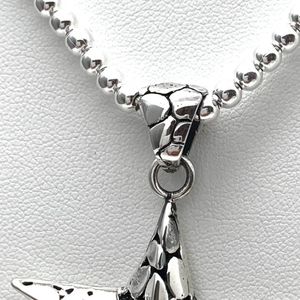Collar de Plata con Cuentas en Forma de Estrella, Joyería Elegante en Tono Plateado para Mujer, Accesorio de Moda de Lujo con Diseño de Estrella Brillante - Product Image 2