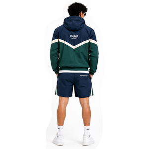 Conjunto de Pantalones Cortos y Chaqueta Cortavientos de Nailon Personalizado, Talla Real, Conjunto de 2 Piezas, Chaqueta Cortavientos de Nailon con Bloques de Color, Conjunto de Pantalones Cortos para Hombre - Product Image 2