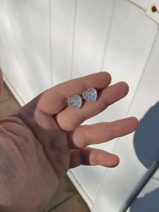 925 Sterling <b>Silver</b> 925 Earrings Iced Out VVS Moissanite Diamond <b>Studs</b> for Women Earrings Jewelry Gift Indian Supplier - Product Image 2