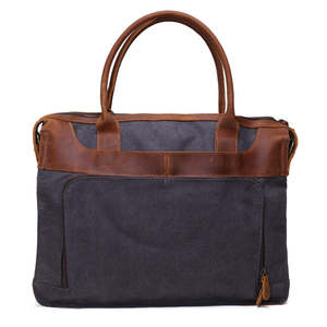 Vintage Style Genuine Leather Briefcase <b>Bag</b> Leather Messenger Shoulder Briefcase Multi Pocket Office Work & Travel Briefcase - Product Image 6