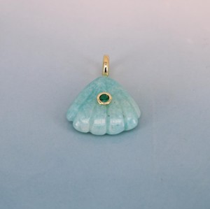 Colgante de Piedras Preciosas en Forma de Abanico Chapado en Oro de 28x22MM para la Creación de Joyería DIY |   Conector de Piedra Tallada a Mano con Diseño de Concha, Venta al Por Mayor - Product Image 3