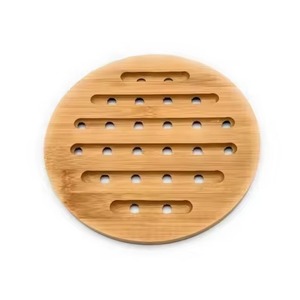 <b>Trivets</b> natural brown wood round geometric Celtic knot cutout heat insulation pad for table safety <b>trivets</b> Dining Table Decor - Product Image 4