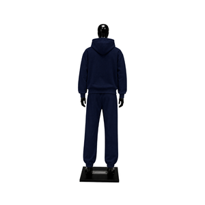 Conjunto Deportivo Personalizado Azul Marino para Hombre, Sudadera con Capucha Extra Grande, Pantalones Jogger, Estampado Gráfico Gris, Ropa Deportiva Urbana al por Mayor - Product Image 2