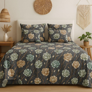 La vida de lujo realza tu ropa de cama diaria |   Juego de Ropa de Cama de 5 Piezas, Tamaño Grande |   Fundas de Almohada Acolchadas con Cierre - Product Image 1