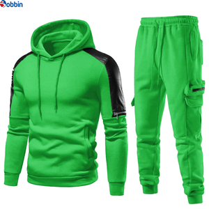Top Trend Men's Blue Heavyweight Printed Hooded <b>Tracksuit</b> Set Full Sleeve Casual Jogging Pants Side Pockets Breathable Polyester - Product Image 2