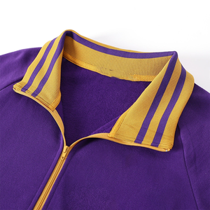 Sweat-shirt à col rond en chenille Omega pour femme, hiver, fermeture éclair quart de tour, imprimé 3D, rayures dorées, poignets côtelés, logo frontal - Product Image 2