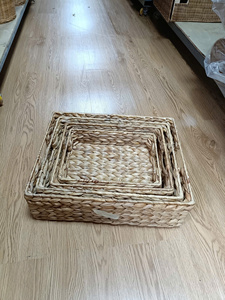 Handmade Eco-Friendly Vietnamese Water Hyacinth Modern <b>Rectangular</b> <b>Basket</b> Natural Woven Storage Tray for Home Decoration - Product Image 6