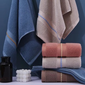 Toalla Facial Personalizada de Lujo, Toalla de Baño de Algodón Suave de Secado Rápido, Textura Lisa, Fabricante al por Mayor, Algodón a Rayas - Product Image 1