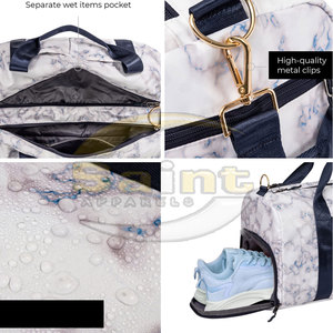 Bolsas de Deporte Ligeras de Poliéster al por Mayor para Hombre y Mujer, Bolsa Deportiva con Estampado de Mármol, Estilo Casual, Cierre de Cremallera - Product Image 6