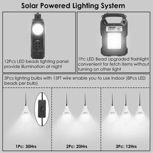 Stazione di Energia Solare Portatile Ricaricabile con Lampada da Giardino e Torcia & 3 Lampadine per Campeggio e Interruzioni di Corrente - Product Image 5
