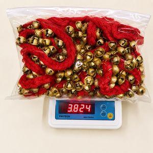 Campanas de tobillo de latón para danza Ghungroo con cordón rojo ajustable, campanas de pie para danza clásica para Kathak Bharatanatyam, más de 200 pares - Product Image 3