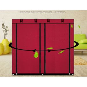 Scarpiera Portatile Rossa per Casa con Doppia Fila, Organizzatore per Armadio con Copertura Inclusa - Product Image 3