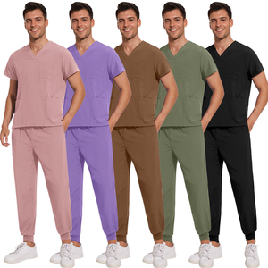Dentist Nurse Medical <b>Doctor</b> Uniform Jogger Scrub <b>Set</b> Healthcare V Neck Scrub Workwear Men Uniform - Product Image 1
