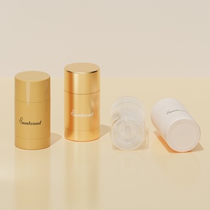 Manufacturer Gold Electroplated PP <b>Plastic</b> Cap Custom Eco-Friendly 75G Deodorant Stick <b>Tubes</b> For Solid Deodorant Cosmetic - Product Image 4