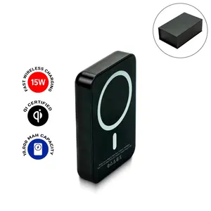 Batterie externe sans fil 15W à charge rapide pour MagSafe, 10K mAh, avec logo lumineux, entrée Type-C, en plastique, batterie Li-Polymère - Product Image 4