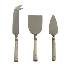 Trancheuse à fromage moderne en acier inoxydable avec manche en bois blanc Argenté pour la cuisine à domicile - Product Image 1