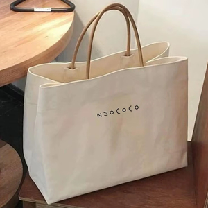 Eco Friendly <b>Canvas</b> Travel Tote <b>Bag</b> <b>Large</b> Capacity Reusable Cotton Carry <b>Bag</b> for Daily Use - Product Image 1