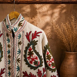 Elegancia vintage con moda boho moderna, chaqueta para mujer con un toque de lujo y originalidad, abrigo blazer bordado para invierno. - Product Image 5