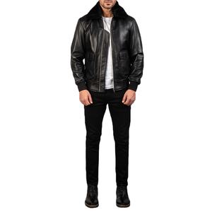 2026 veste en cuir à capuche pour femmes décontracté coupe ajustée Streetwear avec capuche tricotée amovible en cuir véritable - Product Image 6