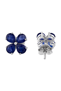 Pendientes de Zafiro Azul en Plata de Ley 92.5 KLST-30823 - Product Image 4