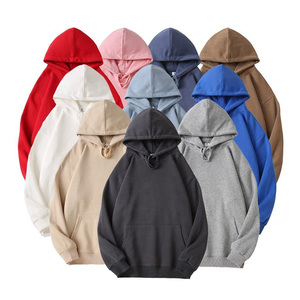 เสื้อฮู้ดดี้เปล่าแบบขายส่ง ผ้าฝ้าย 100% 300 350 400 GSM แบบเรียบง่าย สวมใส่สบาย ทรงโอเวอร์ไซส์ หนานุ่ม สำหรับผู้ชาย - Product Image 1