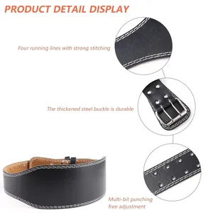 Ceinture de musculation en cuir réglable pour haltérophilie et powerlifting, vente en gros, fournisseur RC Fitness - Product Image 3