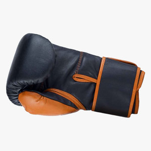 Venomous Leather Boxing Gloves Black Orange <b>Velcro</b> Closure Adjustable Wrist <b>Strap</b> Adult Fight Gear - Product Image 3